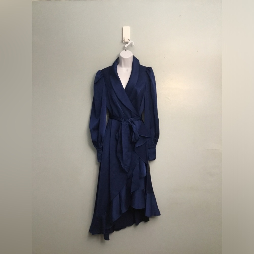 AIDAN MATTOX BY Adrianna Papell Deep Blue Long Sleeve Dress